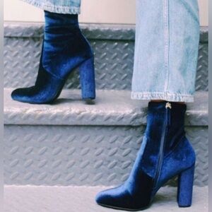 Steve Madden Blue Velvet Ankle Boots